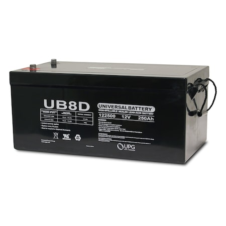 Upg Sealed Lead Acid Battery, 12 V, 250Ah, UB8D, Auto Post Terminal, AGM Type 45971
